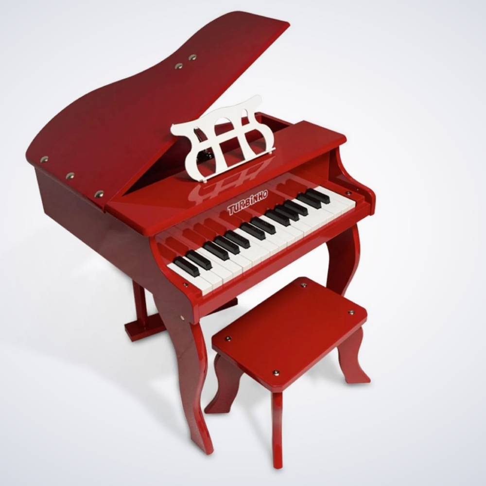 Piano Teclado Brinquedo Infantil Musical Clássico Vermelho