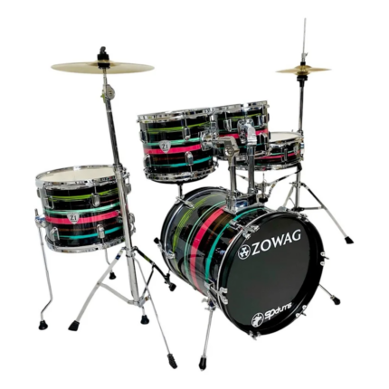 BATERIA ZOWAG DRUMS Z1 JUNIOR COMLETA BUMBO 16" COR BLACK FUNNY 3