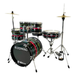 BATERIA ZOWAG DRUMS Z1 JUNIOR COMLETA BUMBO 16" COR BLACK FUNNY 3 - Imagem 4