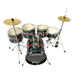 BATERIA ZOWAG DRUMS Z1 JUNIOR COMLETA BUMBO 16" COR BLACK FUNNY 3 - Imagem 2
